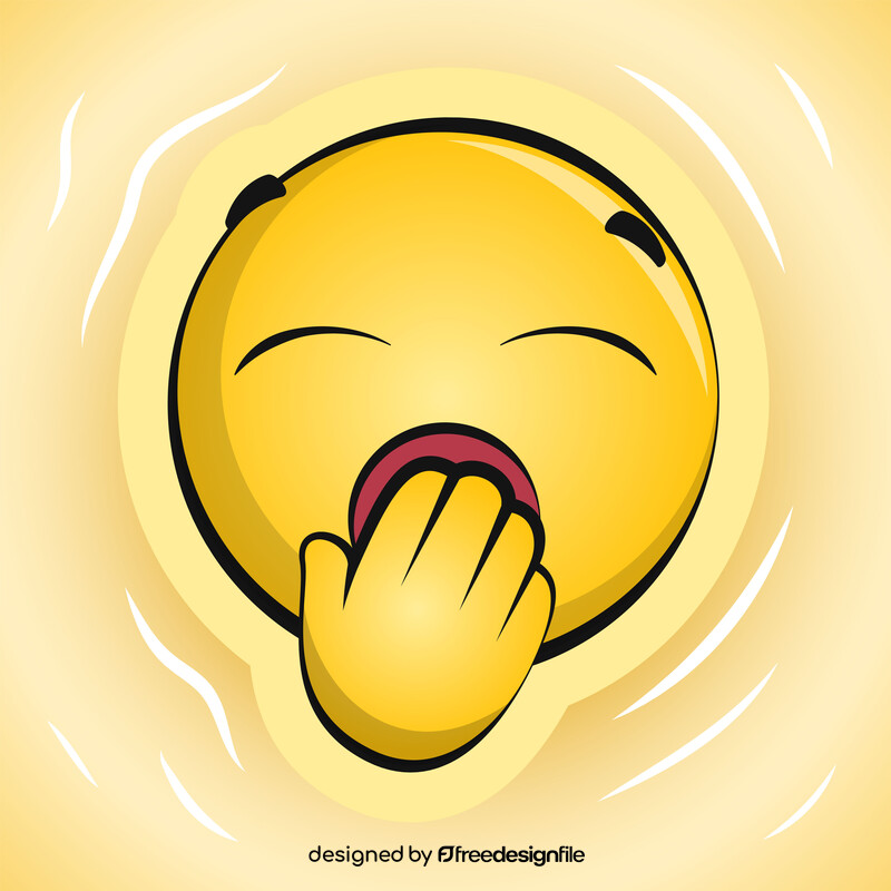 Yawning emoji, emoticon, smiley vector