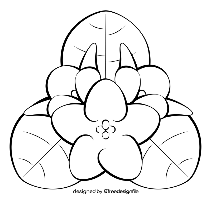 African violet black and white clipart