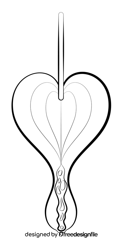 Bleeding heart flower black and white clipart