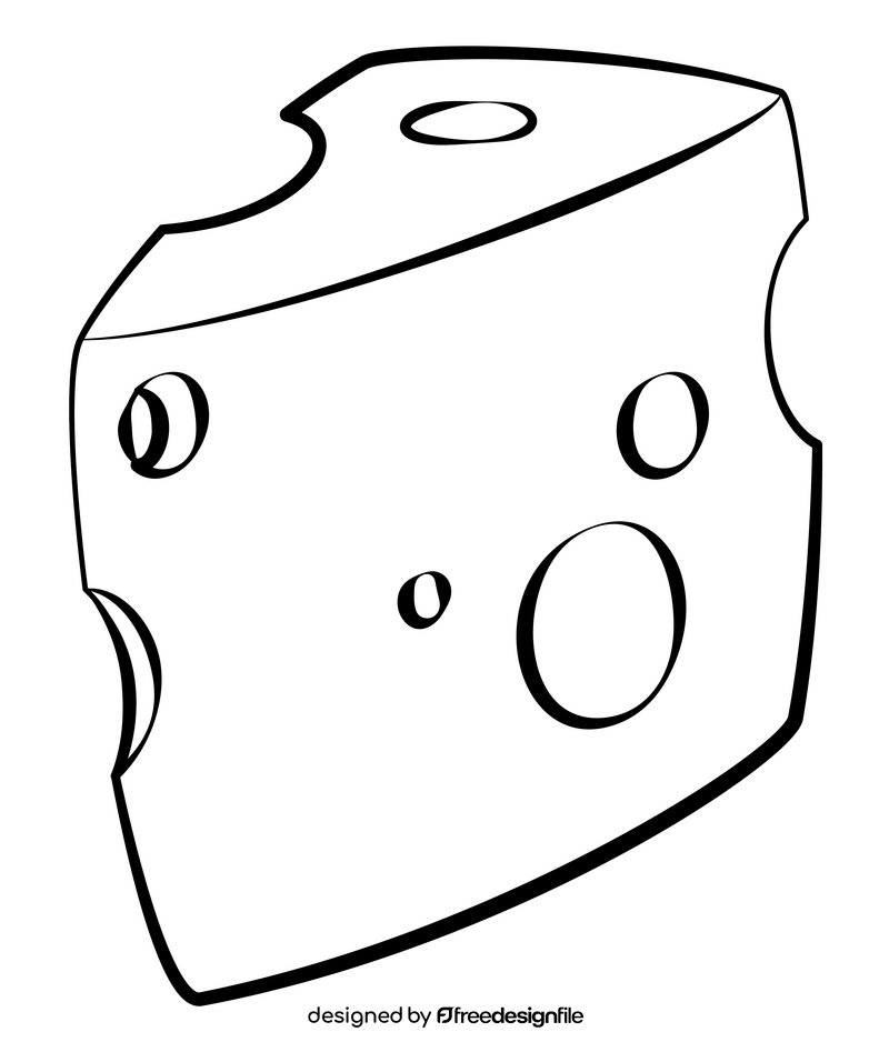 Cheese black and white clipart