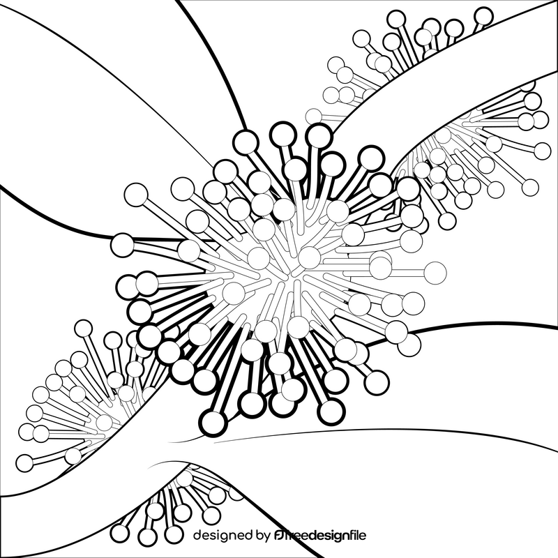 Xylosma plant flower black and white vector