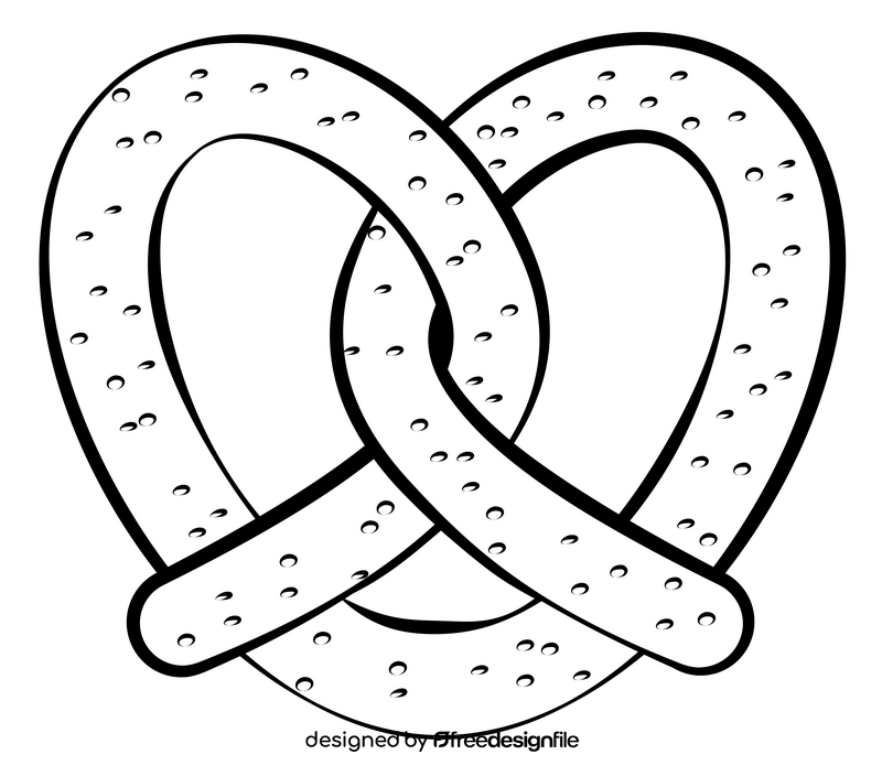 Pretzel black and white clipart