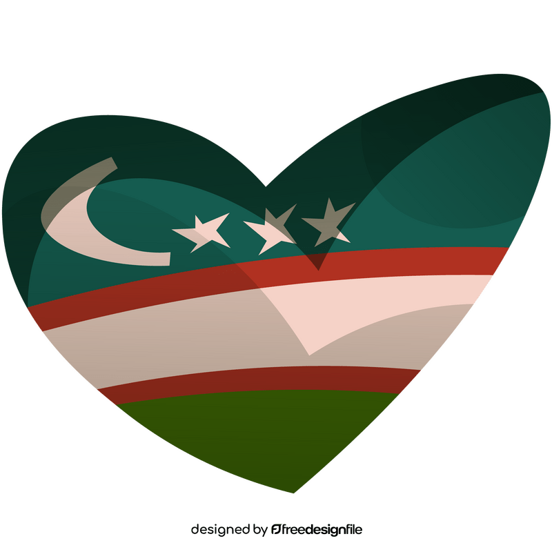 Uzbekistan heart flag clipart