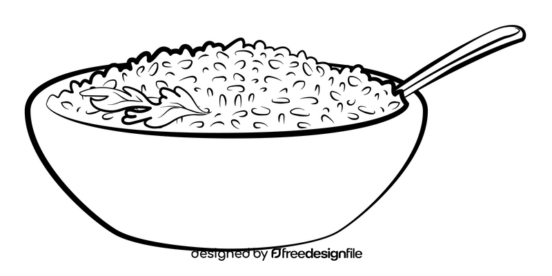 Rice black and white clipart