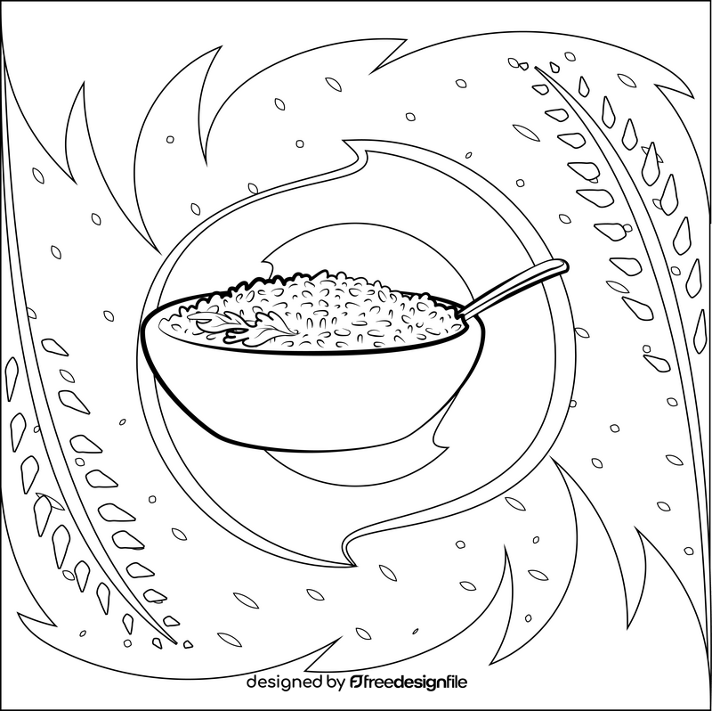 Rice black and white vector