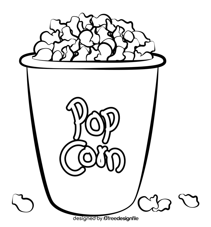 Popcorn black and white clipart