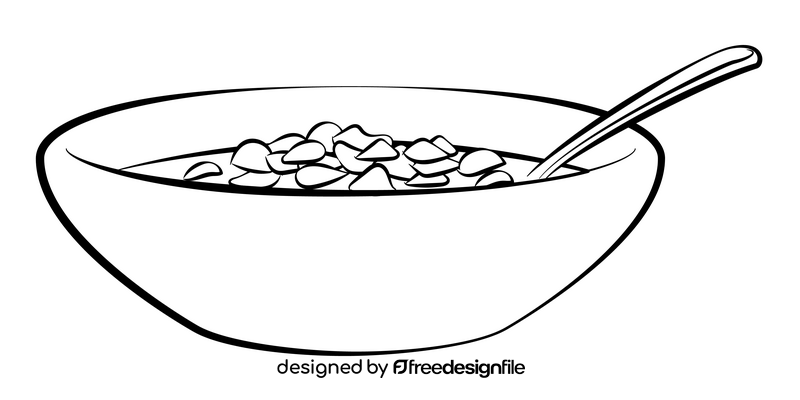 Cereal black and white clipart