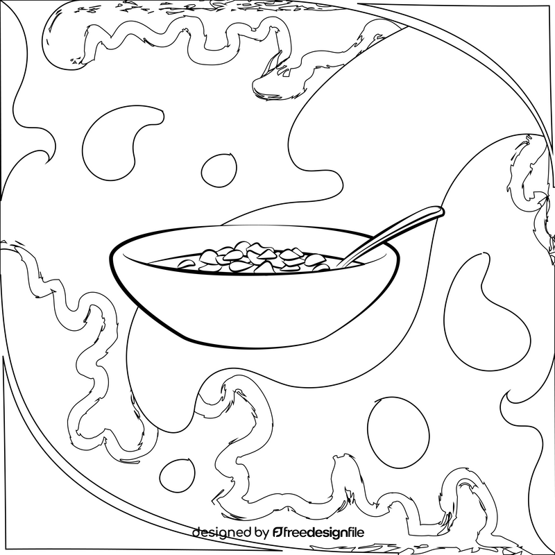 Cereal black and white vector