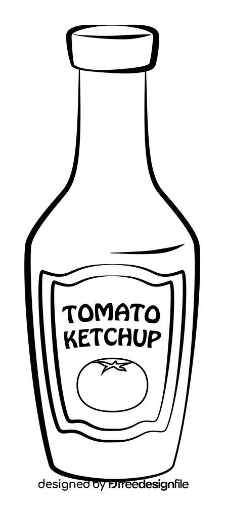 Ketchup black and white clipart