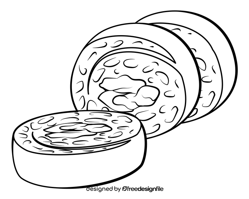 Sushi black and white clipart