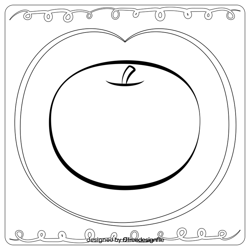 Green apple drawing black and white vector