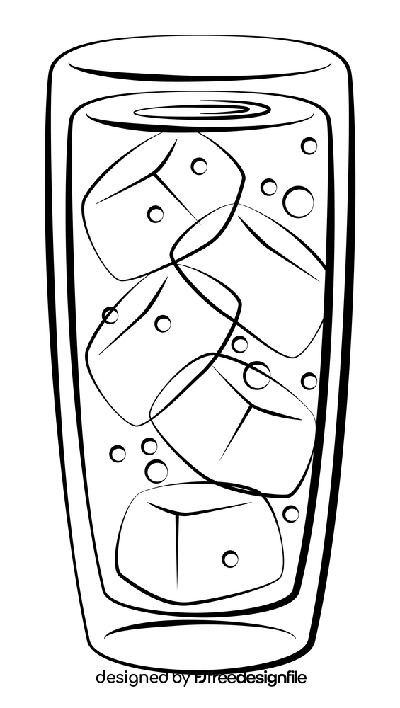 Iced tea black and white clipart