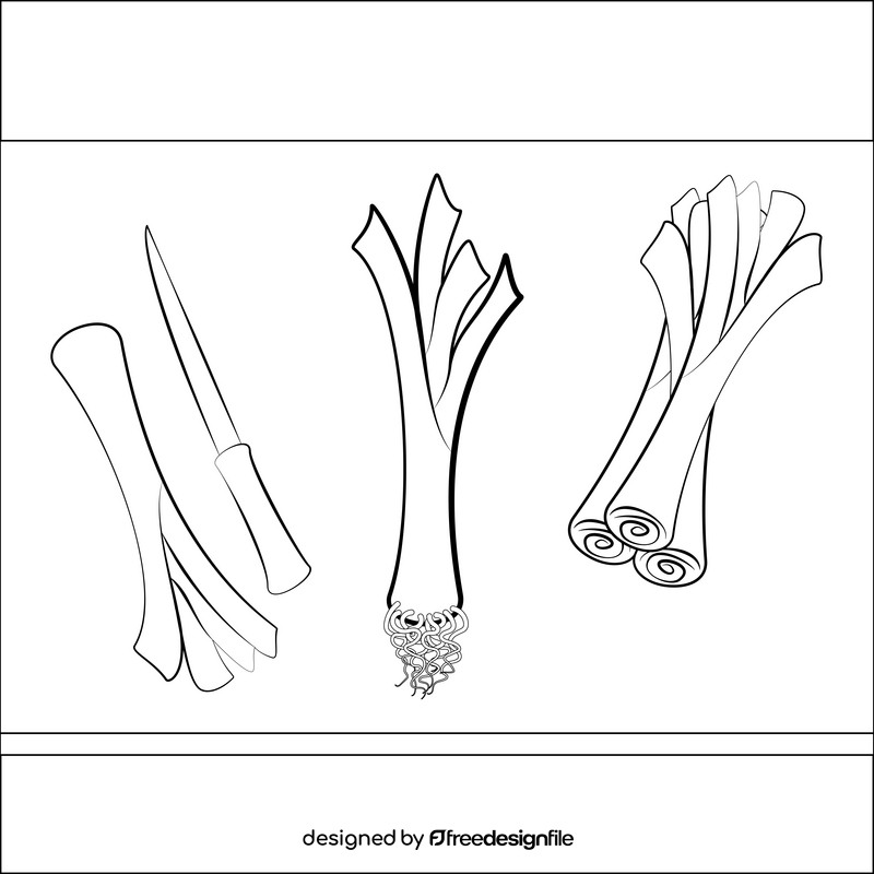 Leeks vegetable drawing black and white vector