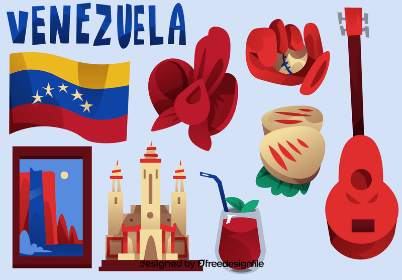 Venezuela icon set vector