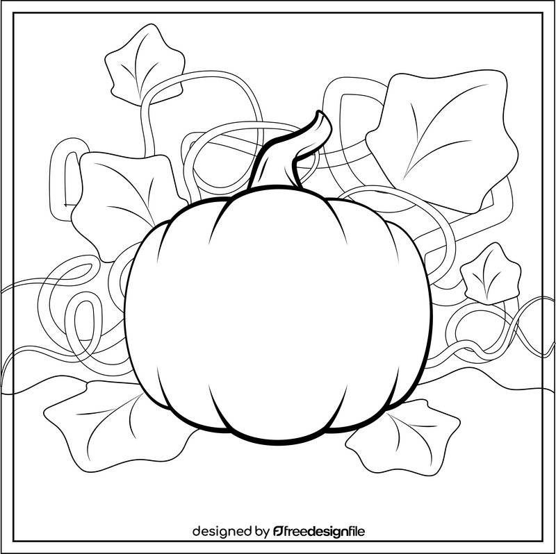 Pumpkin drawing black and white vector