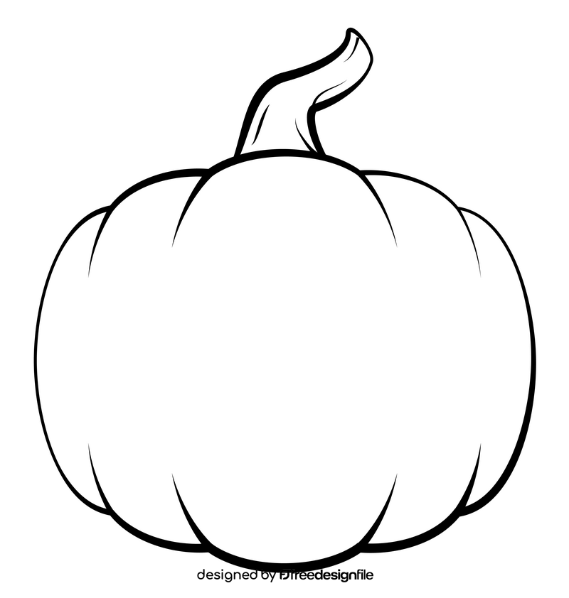 Pumpkin outline black and white clipart