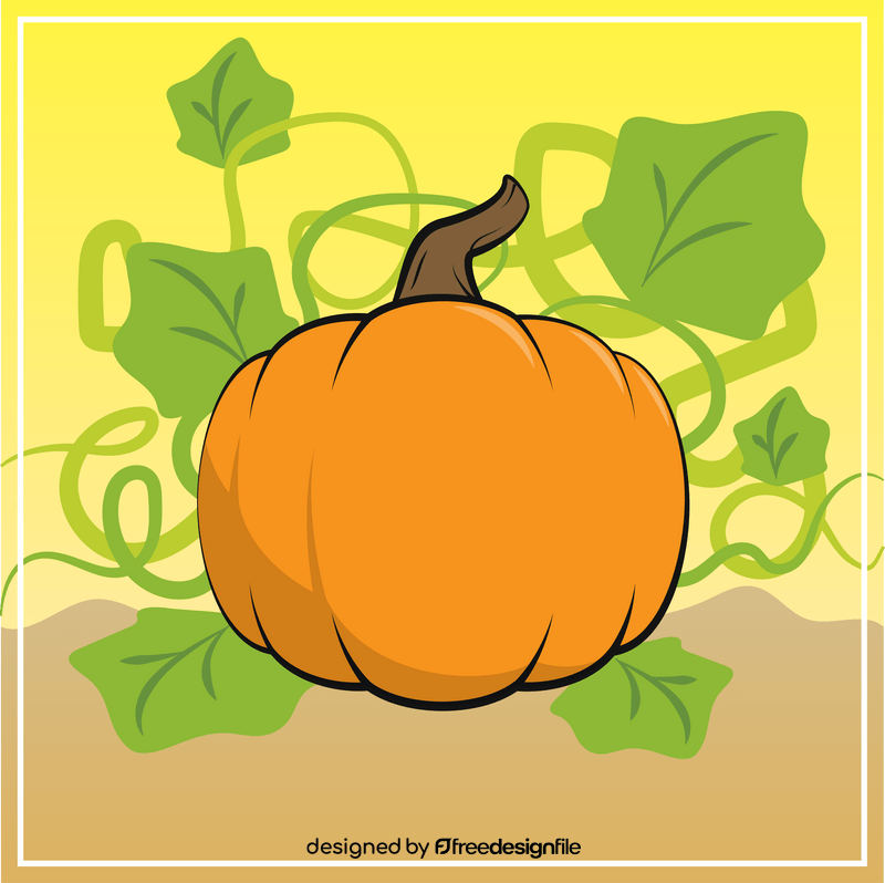 Pumpkin with leaves vector