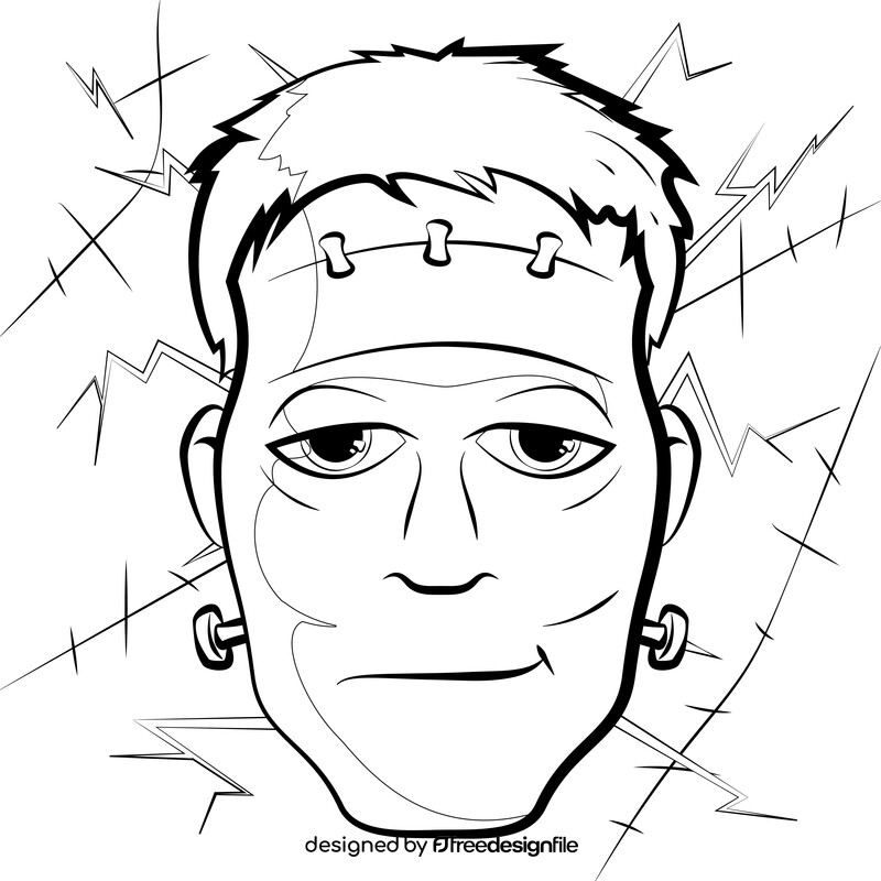 Frankenstein head black and white vector