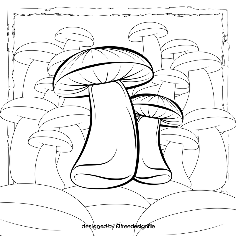 Mushroom black and white vector