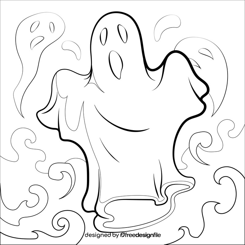 Ghost black and white vector