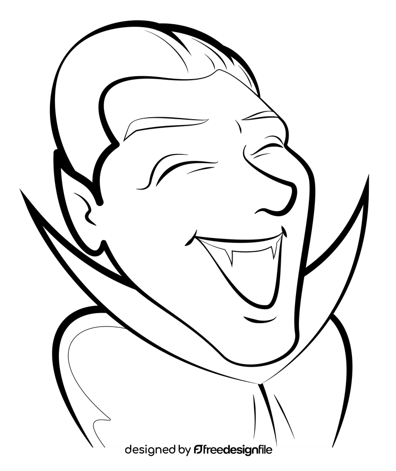 Dracula vampire drawing black and white clipart