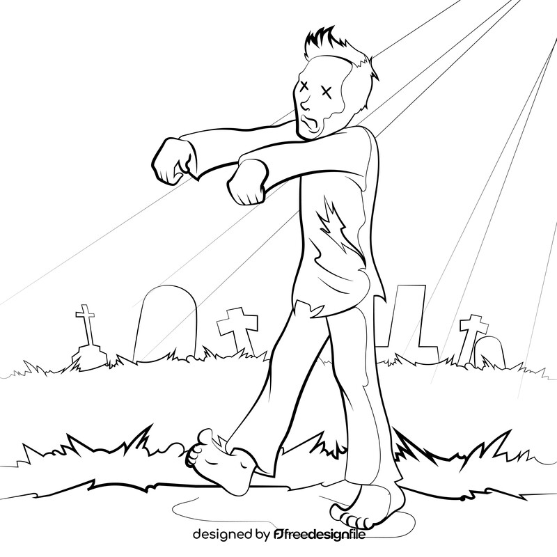 Zombie black and white vector