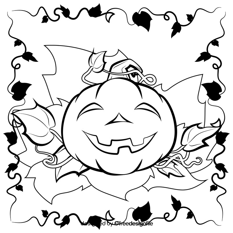 Happy pumpkin black and white vector