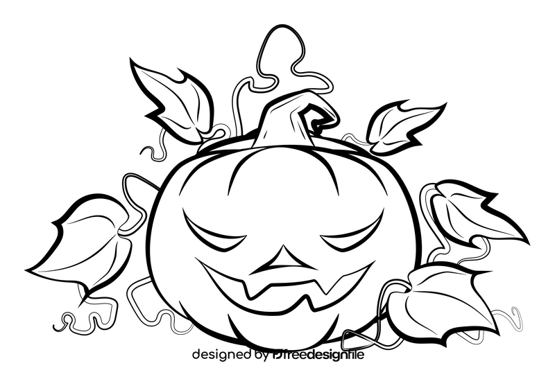 Evil pumpkin drawing black and white clipart