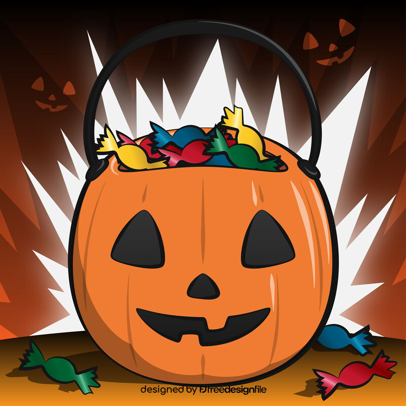 Halloween candy bucket vector