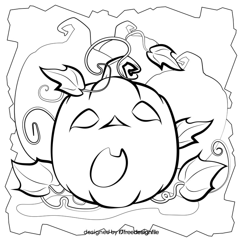 Surprised pumpkin black and white vector