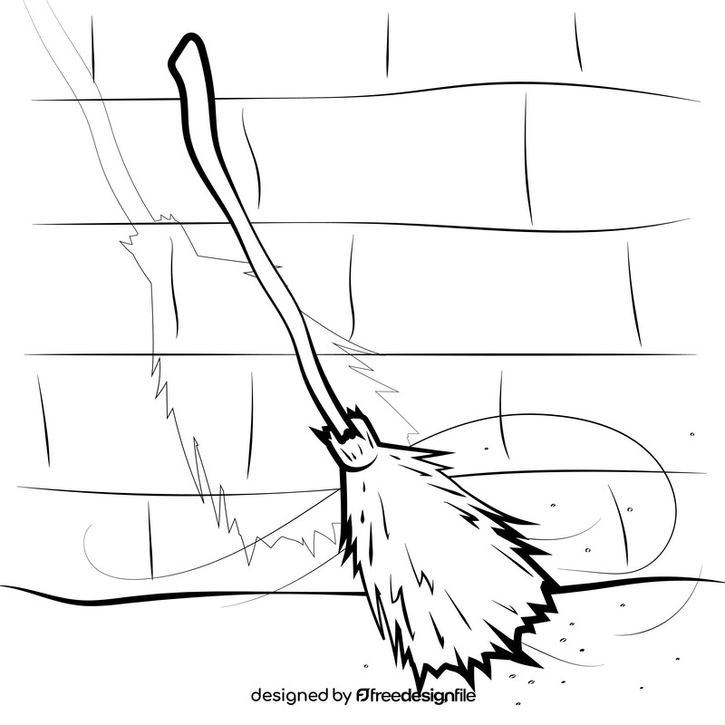 Witch broom black and white vector
