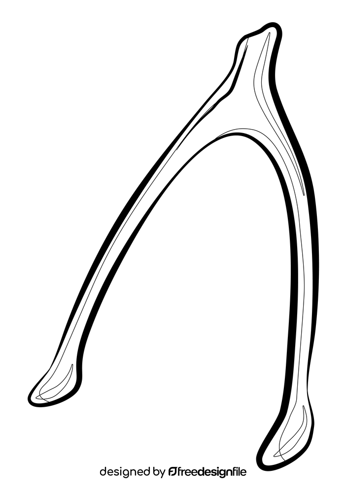 Wishbone drawing black and white clipart