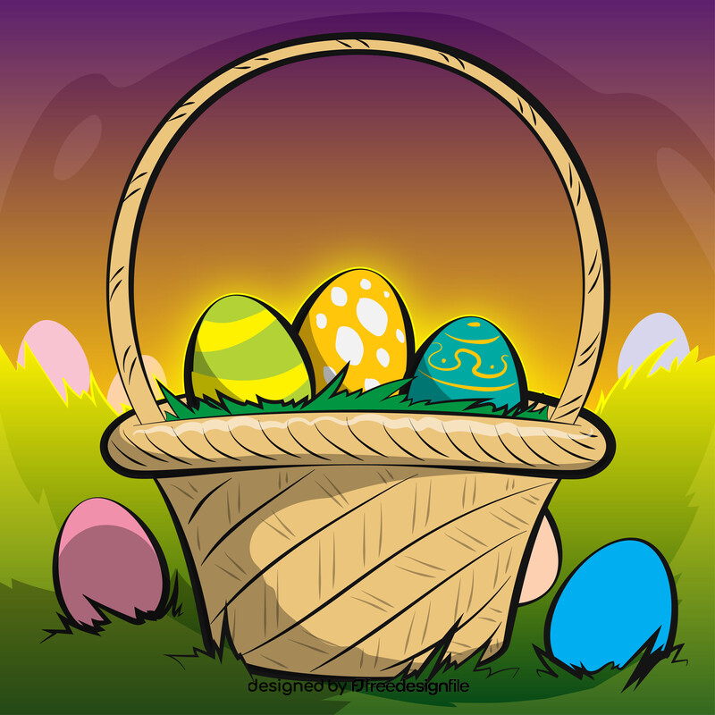 Easter basket with eggs vector