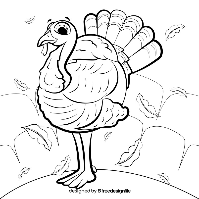 Turkey black and white vector