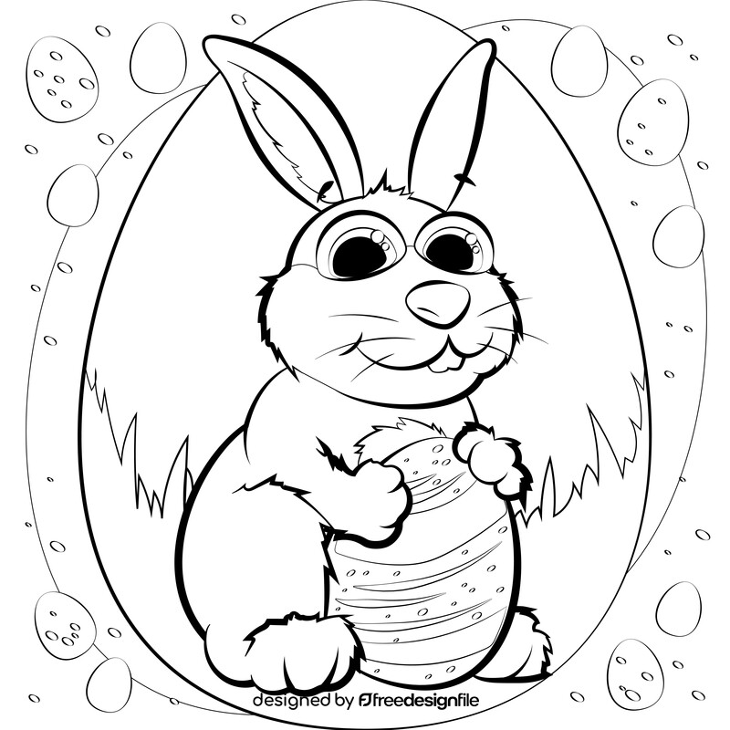 Easter bunny black and white vector