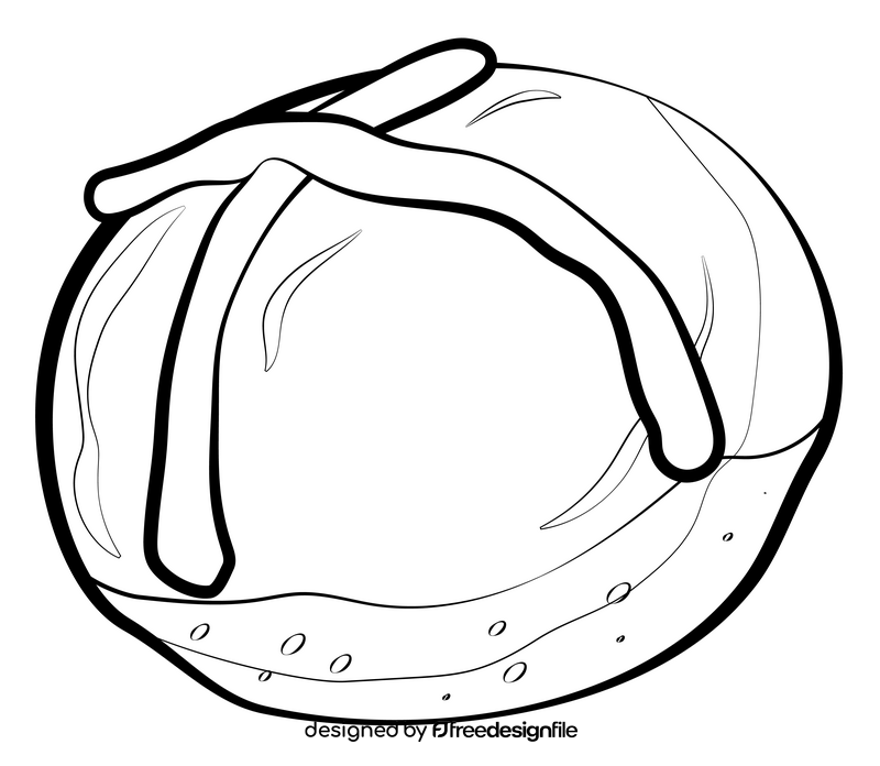 Hot cross bun drawing black and white clipart