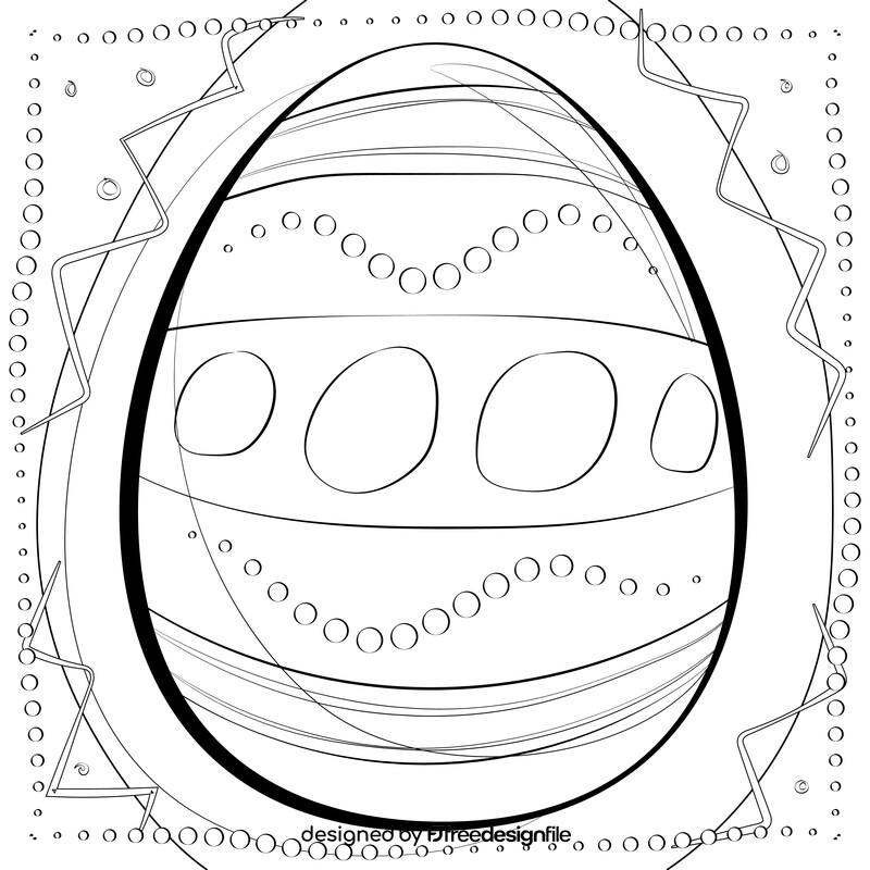 Easter egg black and white vector