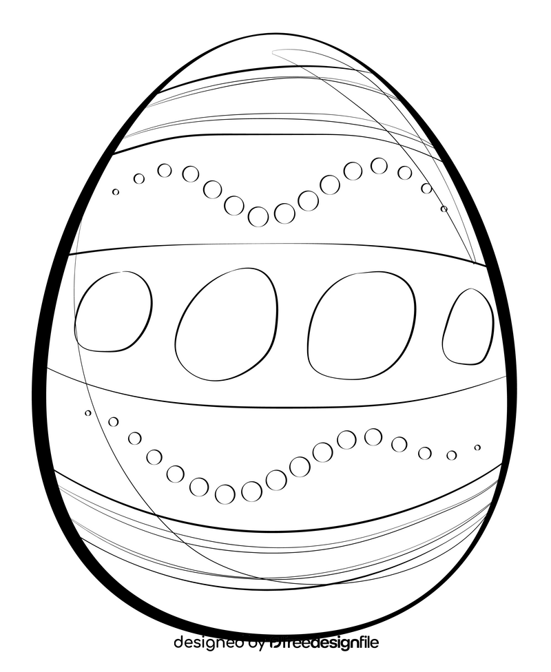 Easter egg drawing black and white clipart