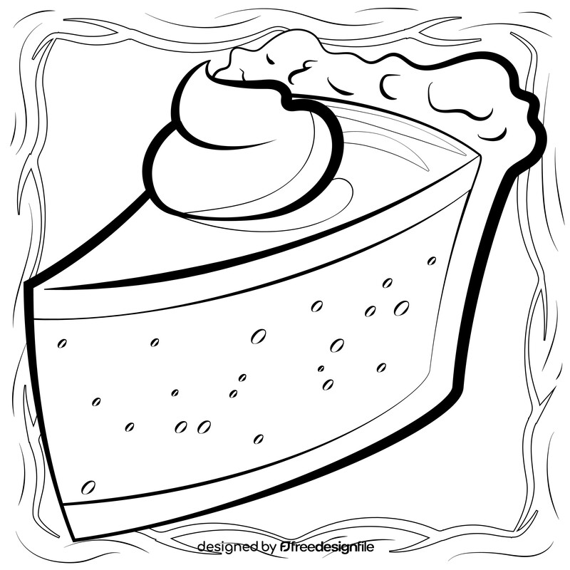 Pumpkin pie black and white vector