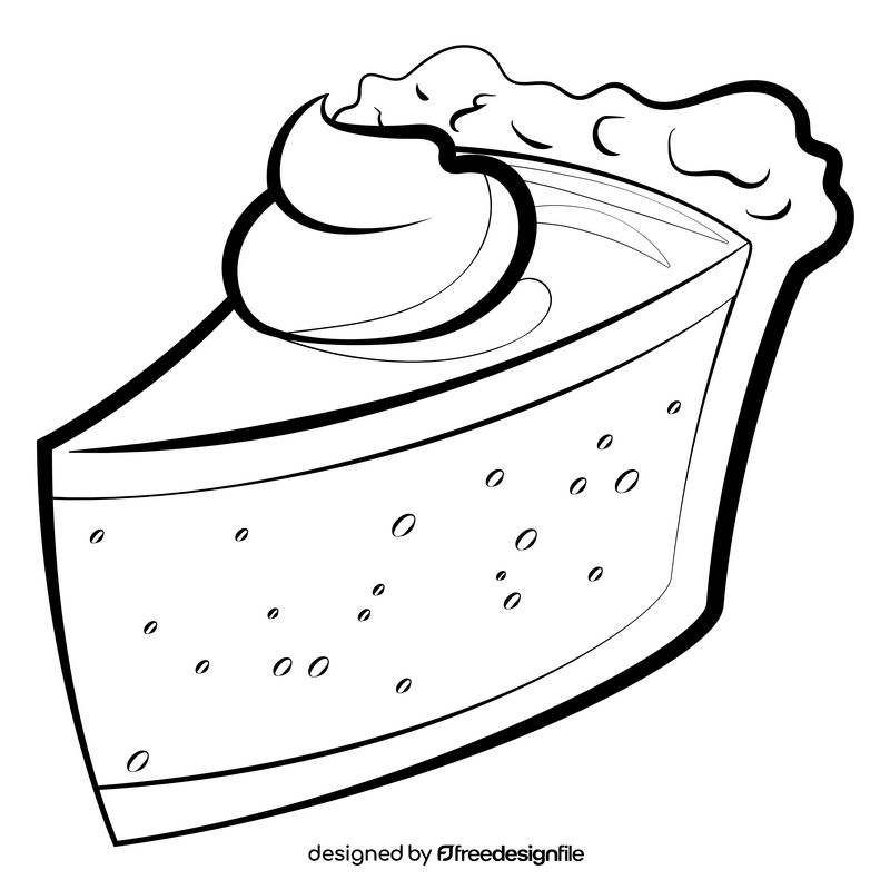 Pumpkin pie drawing black and white clipart