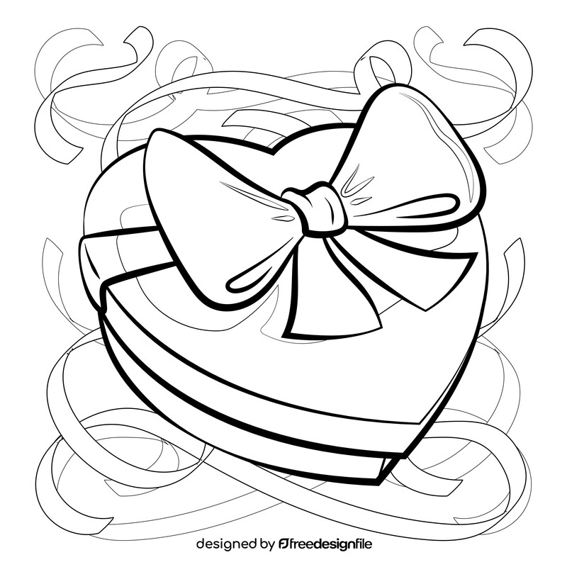 Valentines day gift black and white vector
