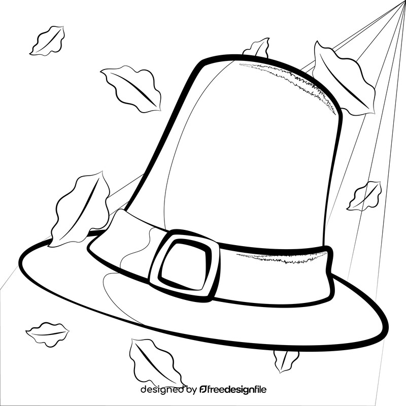 Pilgrim hat black and white vector