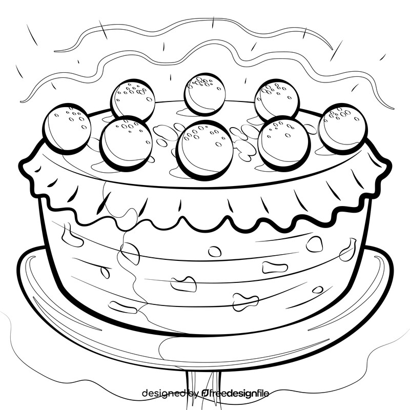 Simnel cake black and white vector