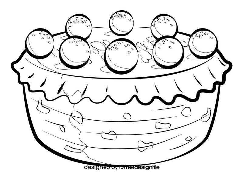 Simnel cake drawing black and white clipart