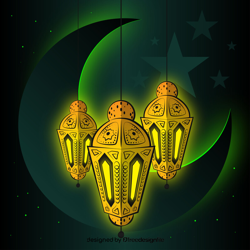 Islamic lanterns vector