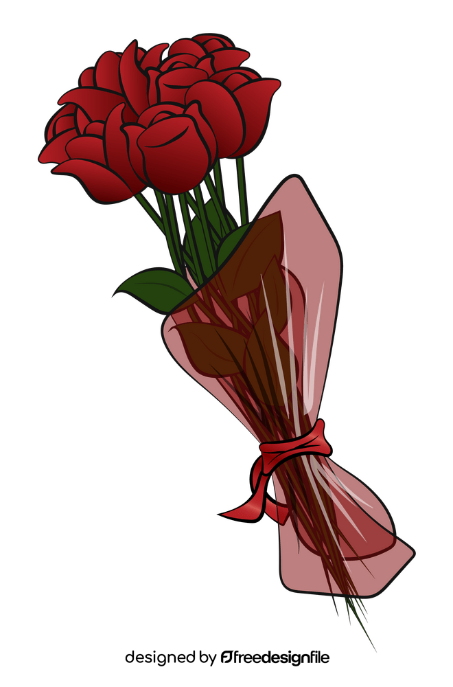 Red rose bouquet clipart