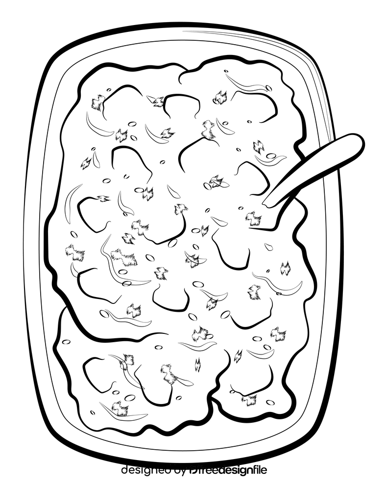 Thanksgiving stuffing drawing black and white clipart