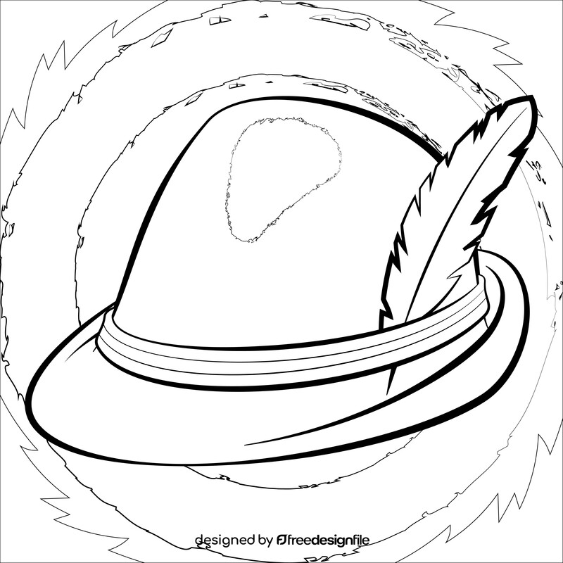 Oktoberfest alpine hat black and white vector