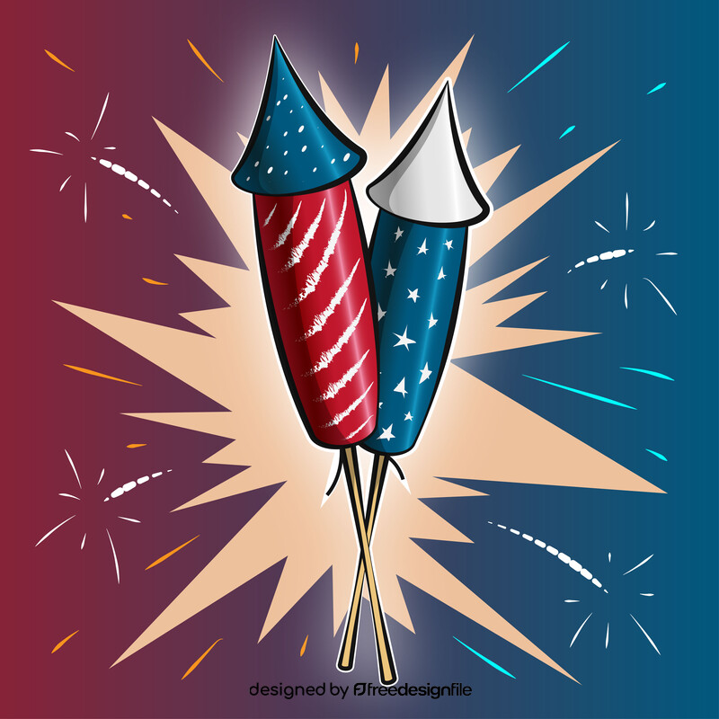 Independence day fireworks vector