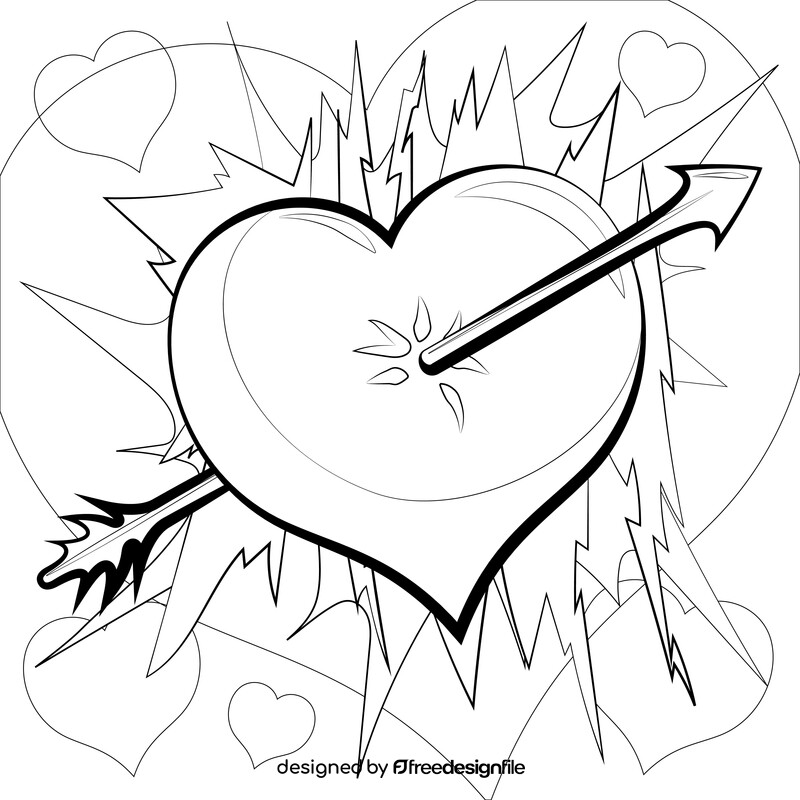 Valentines Day heart black and white vector